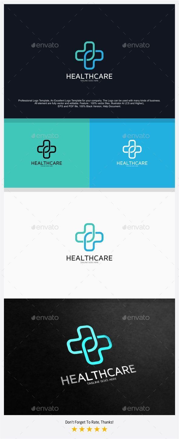 four different logos for health care and medical services