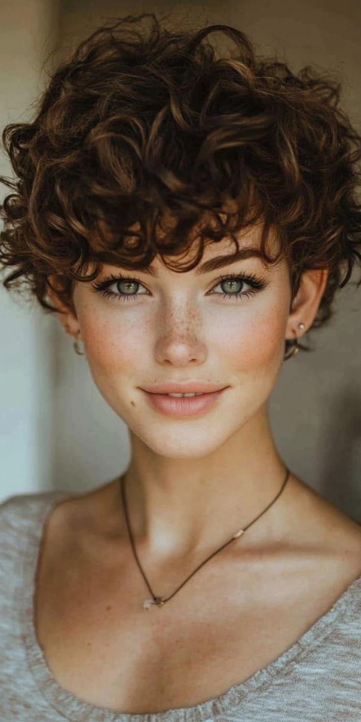 Short haircuts that showcase curly hair are a stylish way to embrace your natural texture. These cuts are perfect for those looking to simplify their styling routine while still making a bold statement. With options ranging from classic bobs to edgy pixies, your curls will always look their best. Short Square Face Haircut, Curly Haircuts Women, Short Blonde Curly Hair, 3a Curly Hair, Short Curly Cuts, Wavy Pixie Cut, Curly Cut, Short Curly Hairstyles For Women, Short Wavy Haircuts