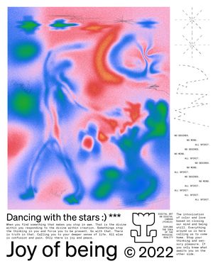 a poster with the words dancing with the stars and joy of being @ 022