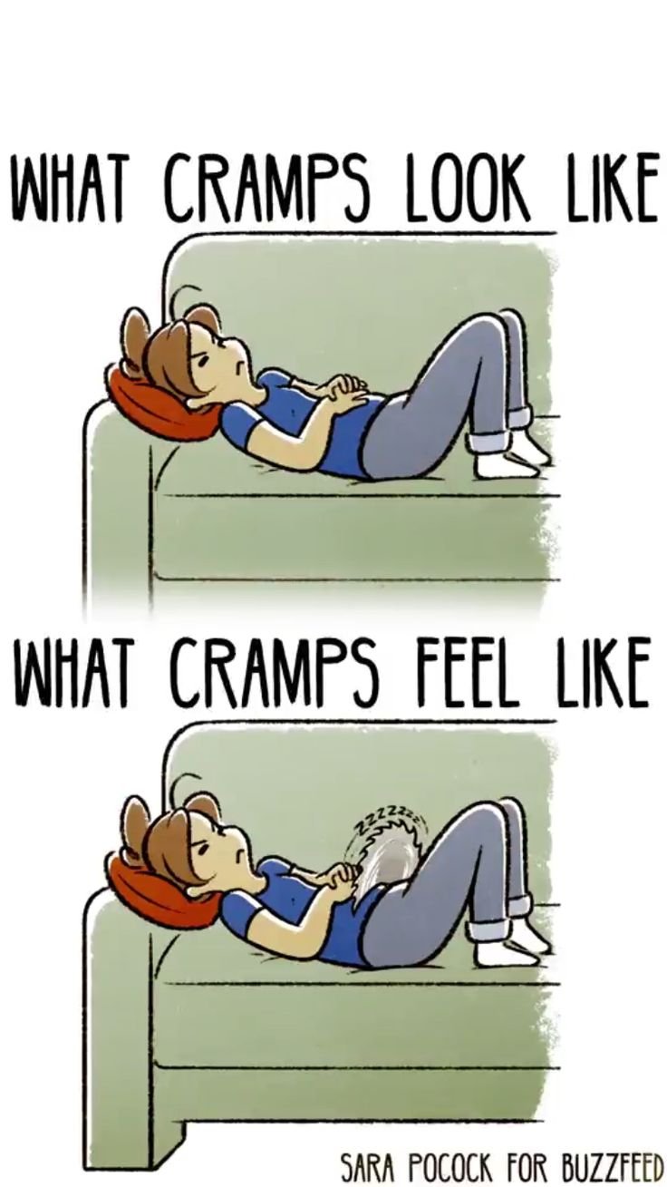 a person laying on top of a couch with the caption what cramps look like