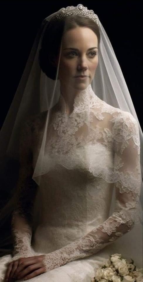 a woman wearing a wedding dress and veil