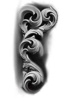 an artistic black and white tattoo design