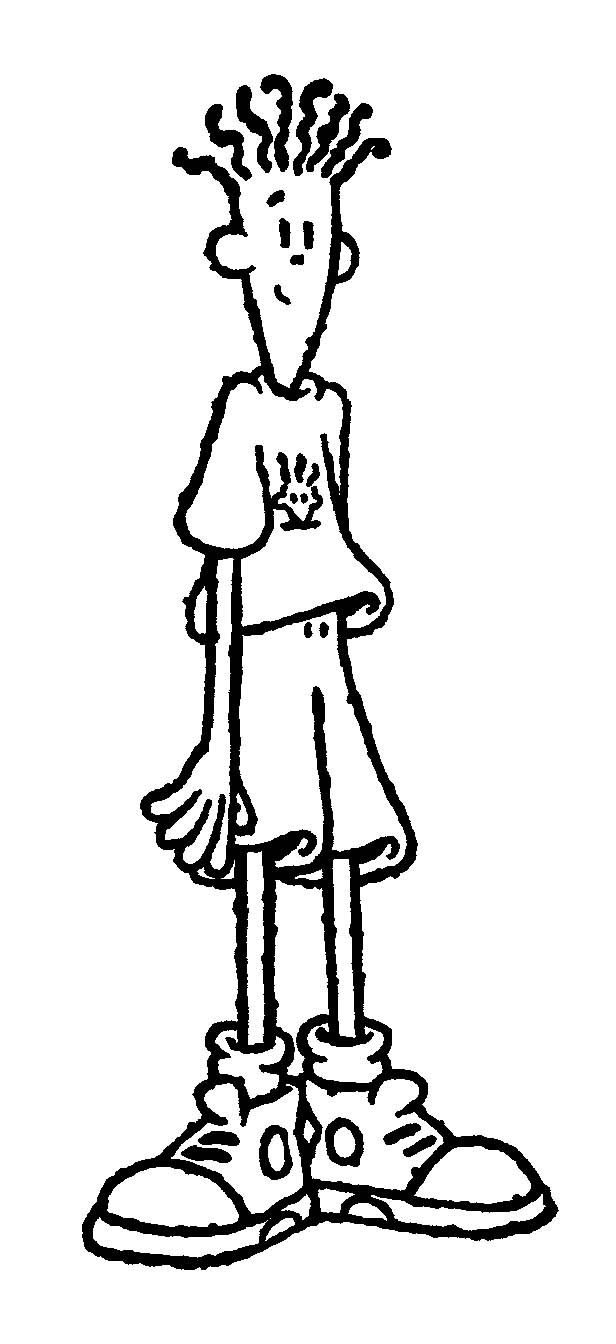 a black and white drawing of a girl with her hands on her hips