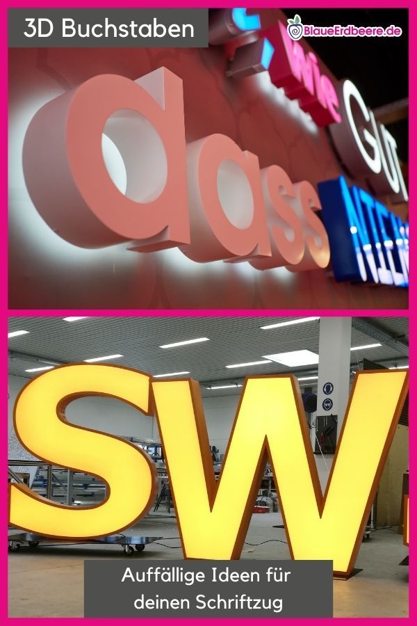 three different logos are shown on the wall and in the background, there is a pink sign that says sw