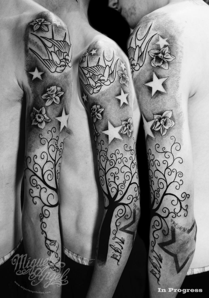 two men with tattoos on their arms