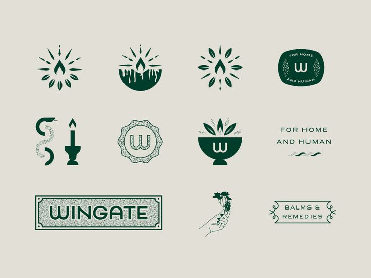 various logos and emblems are shown in green on a light gray background with the words, for home and human