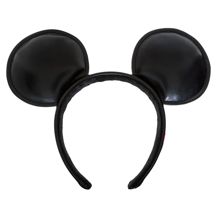 a mickey mouse ears headband is shown in black and has no ears on it