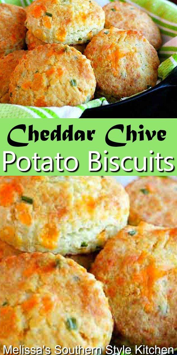 cheddar chive potato biscuits on a plate