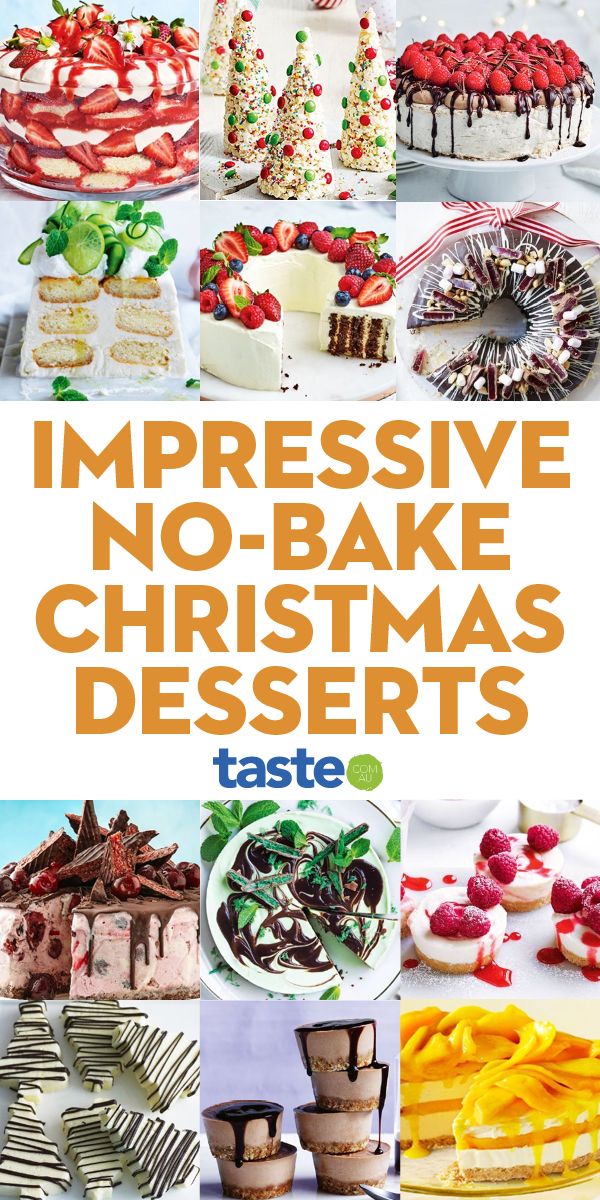 an image of christmas desserts with the words impressive no - bake christmas desserts