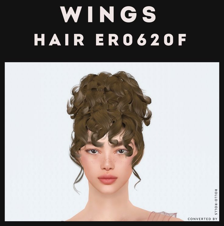 an image of a woman's hair with the words wings on it and below her head