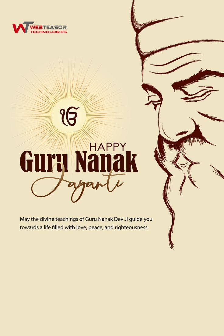 an image of guru namak on the occasion of happy guri namak day