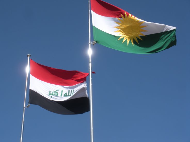 two flags flying side by side in the wind on a clear day with blue sky