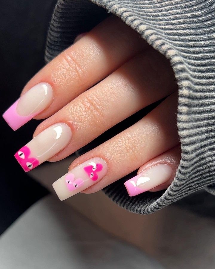 Barbie Nails, Summer Gel Nails, Milky Nails, Girly Acrylic Nails, Simple Acrylic Nails, Short Acrylic Nails Designs, Pink Acrylic Nails, Square Acrylic Nails, Fire Nails