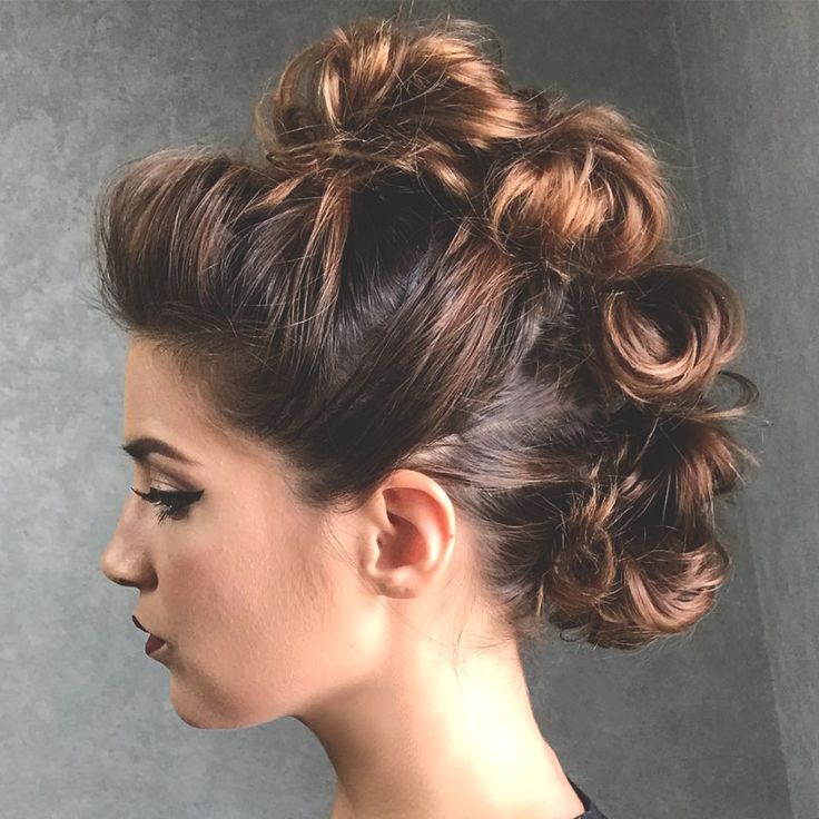 Mohawk Formal Hairstyle, Bridesmaid Hairstyles Mohawk, Curly Hair Mohawk Women, Mohawk Wedding Hairstyles, Mohawk Updos For Long Hair, Mohawk Bun Hairstyles, Wedding Mohawk, Mohawk Buns, Dramatic Hairstyles