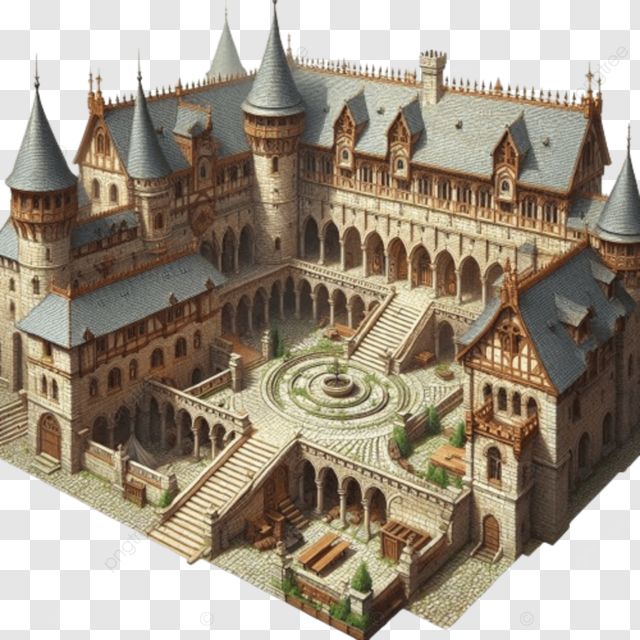 3d a picture of castle with horse and beautiful scenery fantasty landscape 3d a picture of a castl Mini Castle House Plans, V Rising Castle Ideas, Fantasy Castle Layout, Castle With Courtyard, Royal Castle Exterior, Medieval Castle Concept Art, Fantasy Castle Concept Art, Russian Castles, Castle Layouts