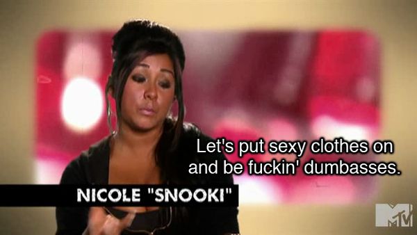 an image of a woman that is talking on the micle snooki show