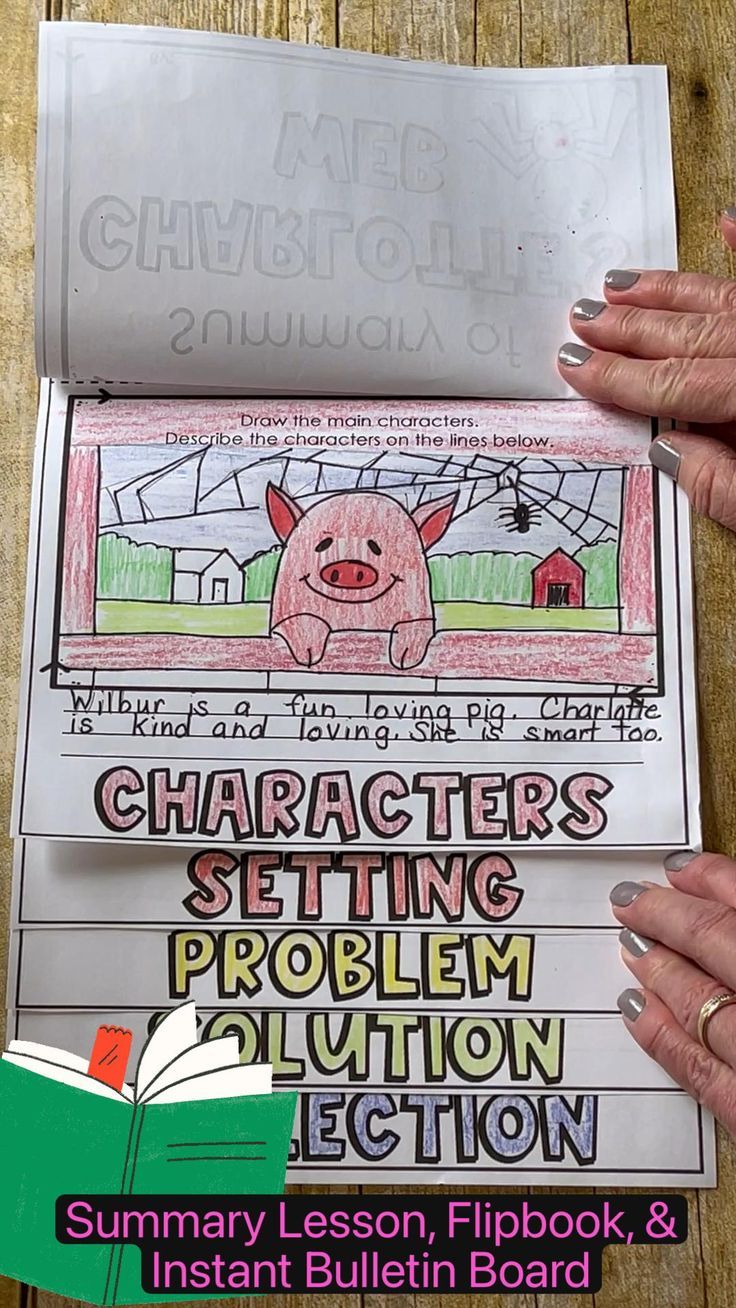 two hands holding an open book with the title character setting problem solution written on it