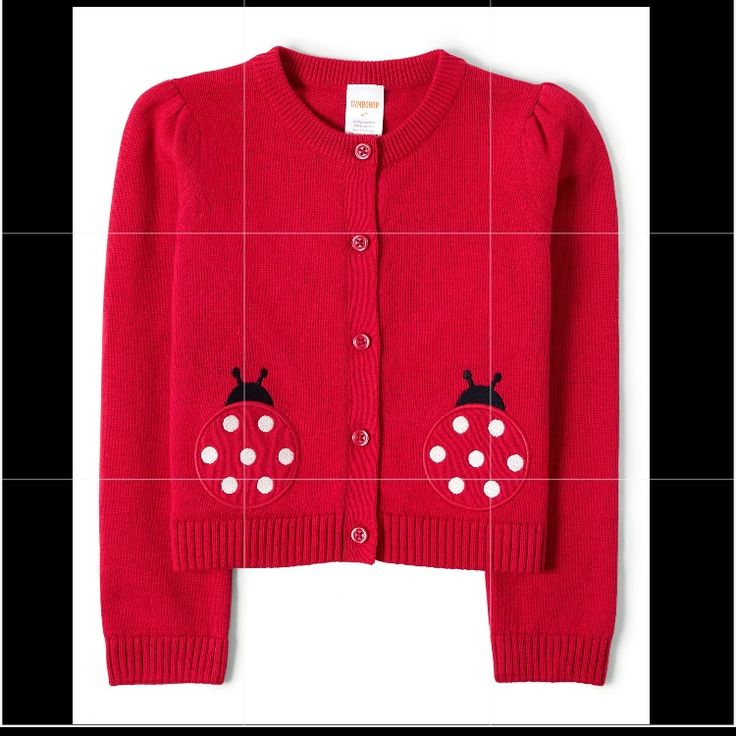 Gymboree Girls Little Ladybug Cardigan New! Item Comes From A Smoke Free Home I Do Not Accept Returns All Sales Are Final If You Are Satisfied With Your Purchase Please Leave 5 Star Ratings Thanks For Cute Red Long Sleeve Cardigan, Playful Red Cotton Sweater, Cute Red Sweater, Snowman Baby, Baby Blue Sweater, Dressy Sweaters, Pink Cardigan Sweater, Reindeer Sweater, Hooded Cardigan Sweater