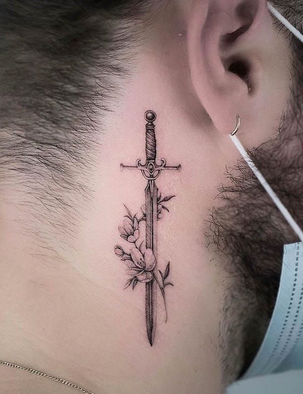 Eagles Tattoo, Small Neck Tattoos, Side Neck Tattoo, 16 Tattoo, Simple Tattoos For Guys, Sharpie Tattoos, Neck Tattoo For Guys, Small Tattoos For Guys, Hand Tattoos For Guys