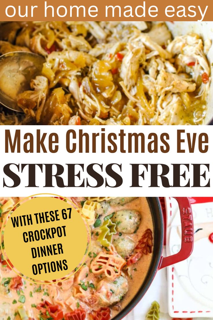 Small Christmas Eve Dinner Ideas, Easy Christmas Eve Food Ideas, Best Christmas Crockpot Recipes, Christmas Pot Luck Ideas Crock Pot, Things To Cook For Christmas Dinner, Christmas Dinner Ideas Make Ahead, Christmas Eve Dinner Ideas Easy, Winter Party Dinner Ideas, Pasta Dishes For Christmas Dinner