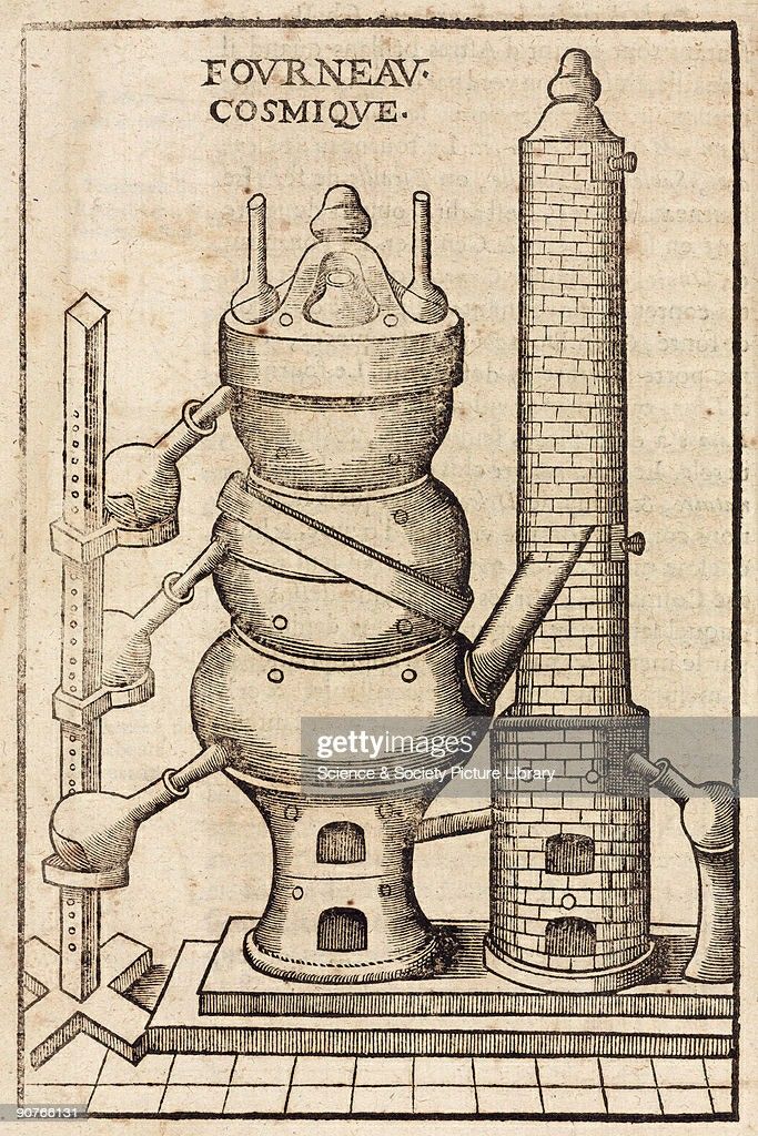 an old drawing of a machine that is in the process of being used to make something