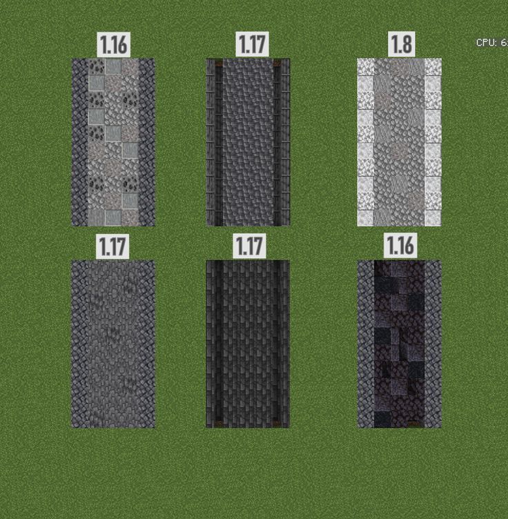 the different types of tiles in minecraft, with numbers and colors on each side