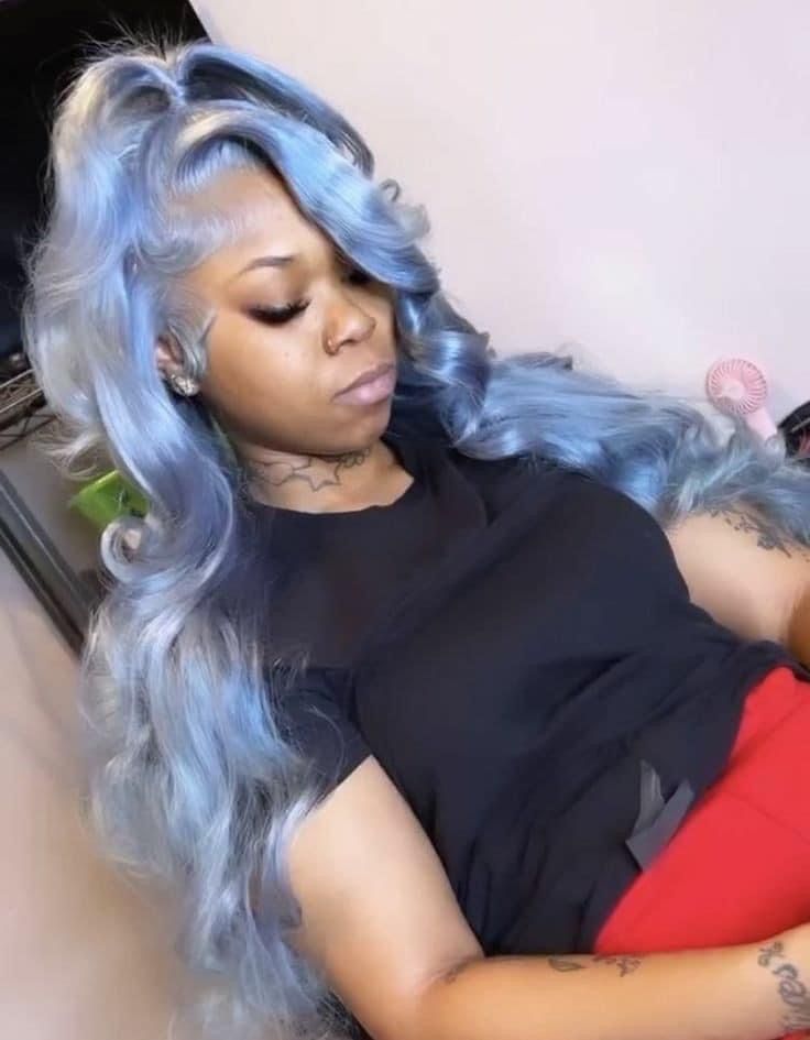 Custom Color Wigs On Dark Skin, Blue Wig Black Women, Wig Black Women Hairstyles, Wig Black Women, Salon Aesthetic, Baddie Hair, Teenage Hairstyles, Glamour Hair, Lace Fronts