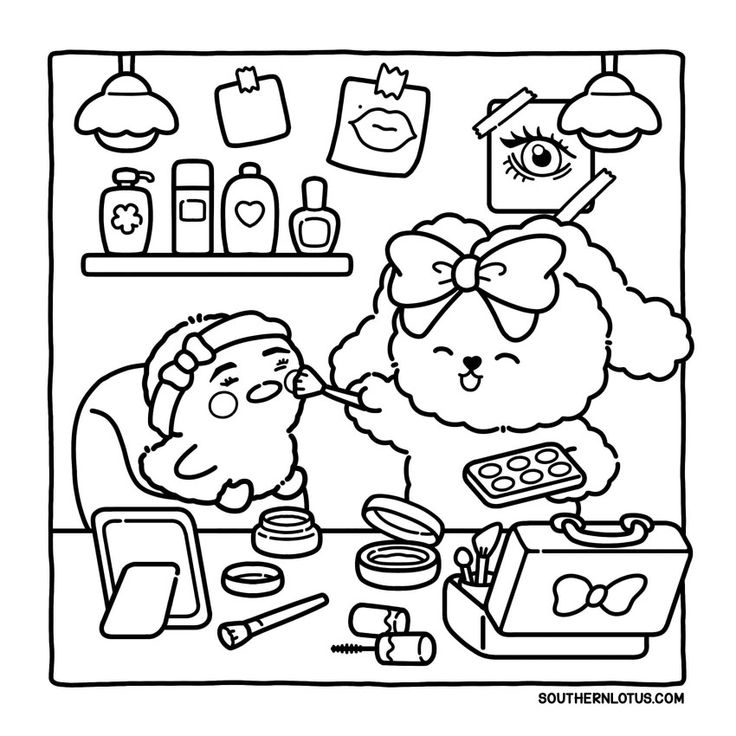 an adult coloring page with a dog at the table and a man eating food in front of him