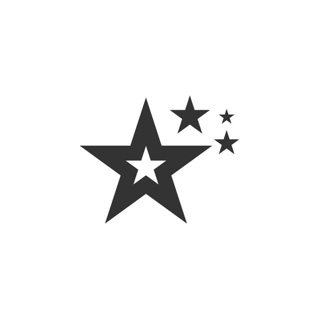 three stars are shown in black and white