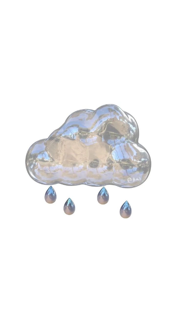 an image of a cloud with three drops on it's side and one is upside down