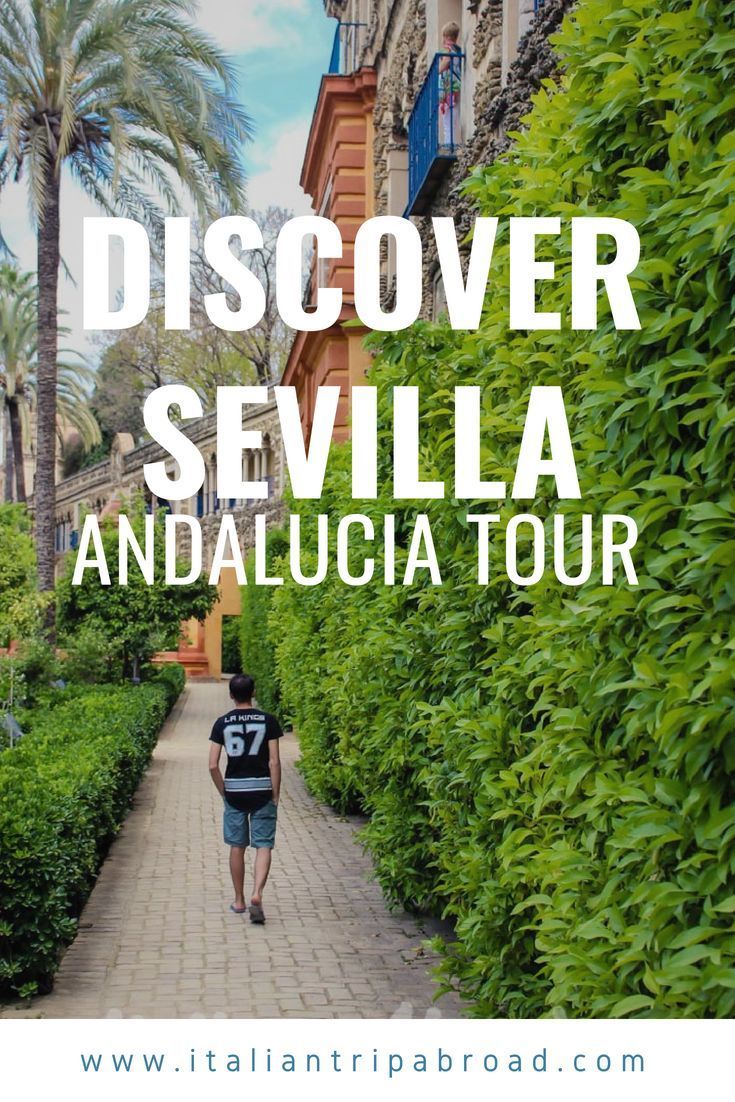 a person walking down a path with the words, discovering sevilla andalucia