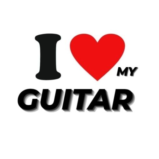 i love my guitar sticker with the words,'i love my guitar '