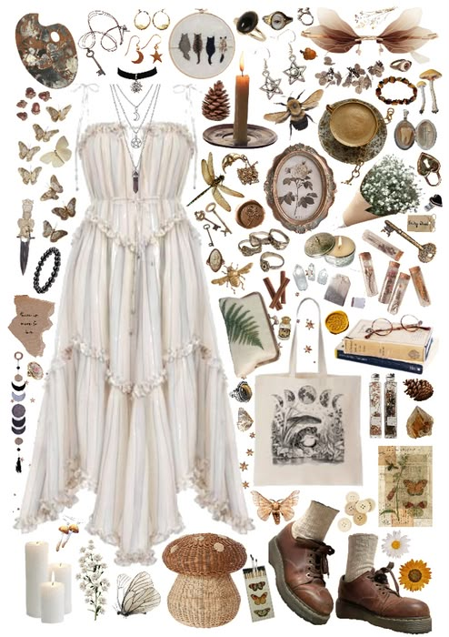 wildflower fairy ✨ Outfit | ShopLook Cottage Witch Aesthetic Fashion, Cottage Core Aesthetic Clothes, Goblincore Academia, Outfit Ideas For Brunch, Dark Cottagecore Fashion, Fashion Doodles, Ideas For Brunch, Hozier Concert, Fairy Core Outfits