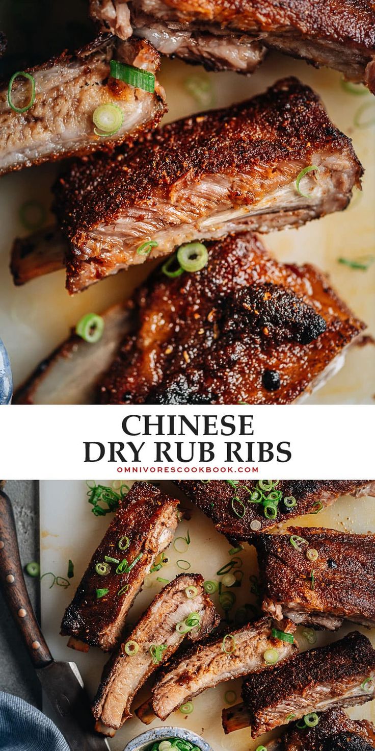 chinese dry rub ribs on a cutting board