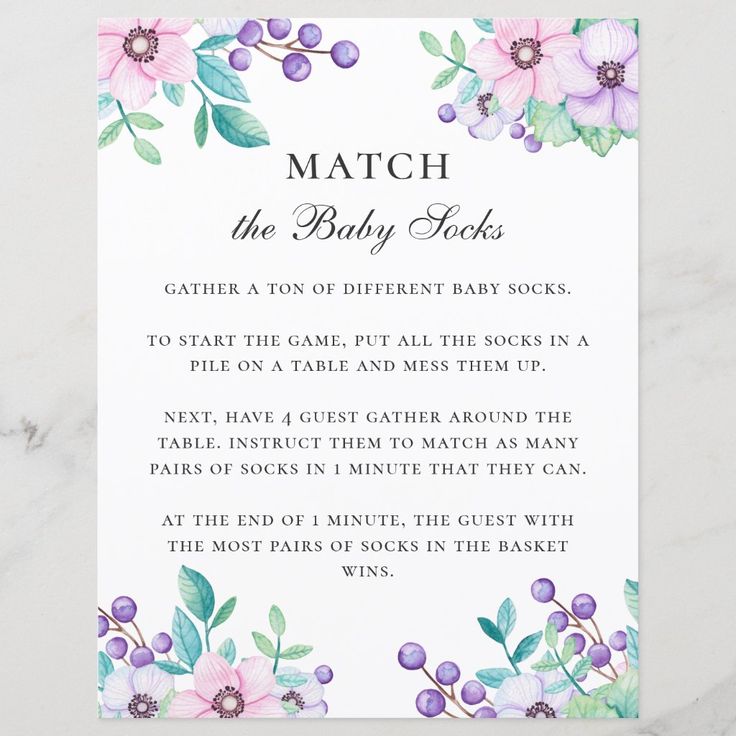 a baby shower game with flowers and leaves on the front, which reads match the baby locks