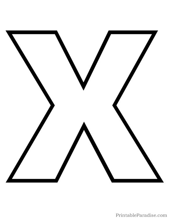 the letter x that is black and white