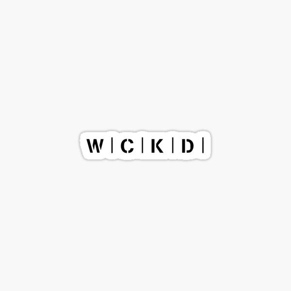 the word wickd on a white background sticker