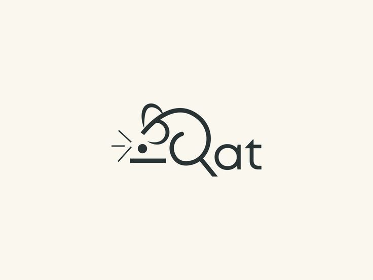 the word qat is written in black and white with an image of a mouse