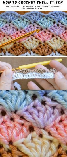 Crochet Shell, Crochet Shell Stitch, Shell Stitch, How To Crochet, Knitting Needles, Crochet Stitches, Stitch Pattern, Knitting, Crochet