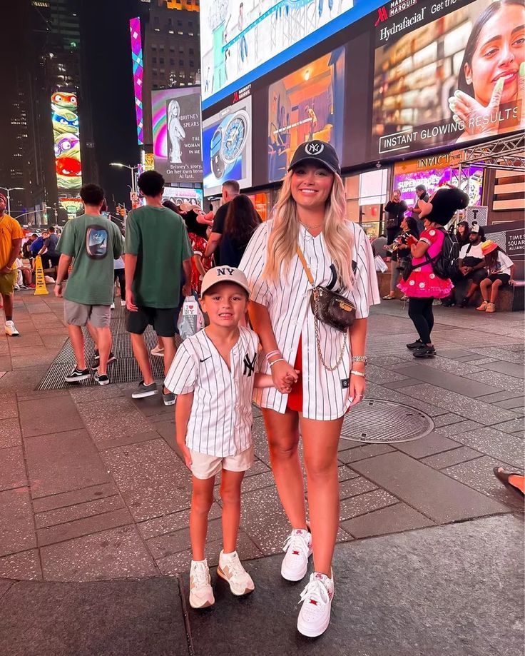 NYC style Yankees game Time square #LTKkids#LTKfamily#LTKtravel Yankee Game Outfit Women, Yankee Outfits Women, Yankee Game Outfit, Yankees Outfit, Yankees Game, Game Outfit, Nyc Style, Family Ideas, Game Time