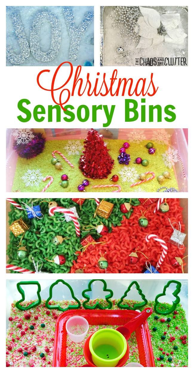 christmas sensory bins for toddlers to play with