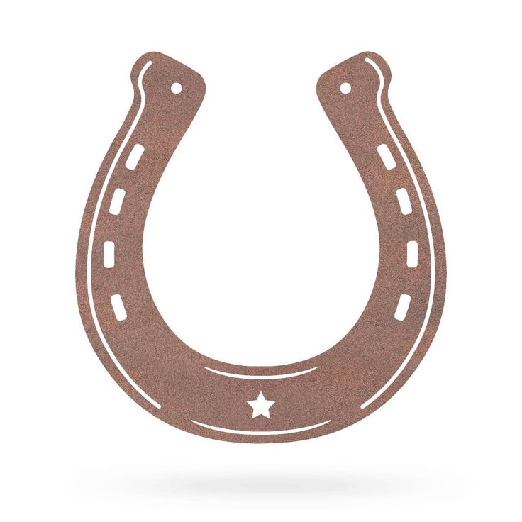 Good Luck Horseshoe 10"x9.5" / Rust - RealSteel Center Horseshoe Painting, Horseshoe Drawing, Horseshoe Illustration, Horseshoe Clipart, Western Symbols, Country Symbols, Southern With A Twist, Horse Shoe Design, Horseshoe Tattoo