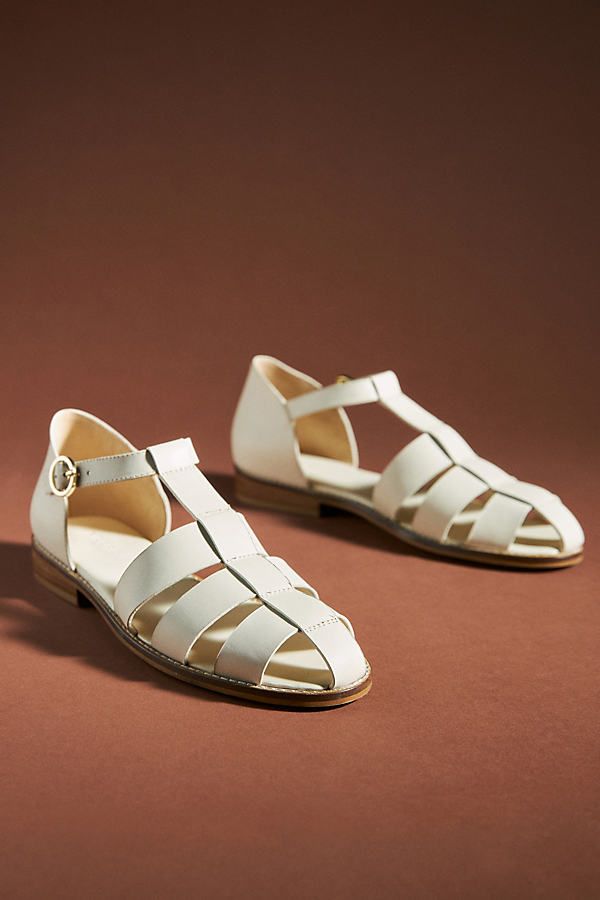 From holy-grail tees and perfectly fitted jeans to laidback dresses, PILCRO is on everyone’s most-wanted-wardrobe list. | The Maris Fisherman Sandals by Pilcro in White, Women's, Size: 41:10.5-11, Leather/Rubber at Anthropologie White Fisherman Sandals, Fisherman Sandals Women, Wardrobe List, Fitted Jeans, Shoes Unique, Shoe Image, Brown Fits, Fisherman Sandals, Holy Grail