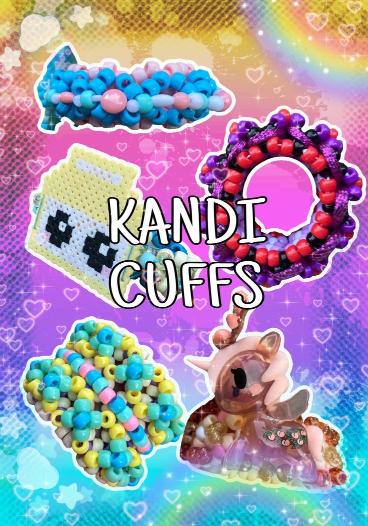 ONLY ONE OF EACH! Medium sized Cuffs. Kandi Cuff for Raves and festivals. Hand crafted. Tokidoki Peach Unicorn cuff, Tiger LPS Cuff, Milk Carton Cuff. Rave Kandi Bracelets Delicious Hunnies, Rave Kandi Bracelets Starlight Shine, Kandi Cuffs, Kandi Cuff, Kandi Patterns, Milk Carton, Lps, Animal Crossing, Hand Crafted