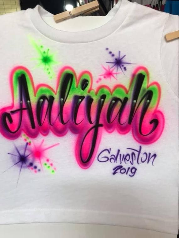 Brooklyn Girl, Airbrush T Shirts, Airbrush Designs, Custom Airbrushing, Unique Outfit, Personalized Gifts For Kids, Galveston, T-shirts & Tank Tops, Aaliyah