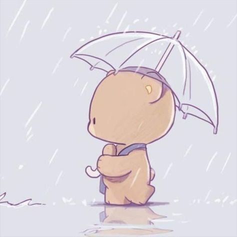 a cartoon dog is holding an umbrella in the rain while standing in the water with it's paws on its hip