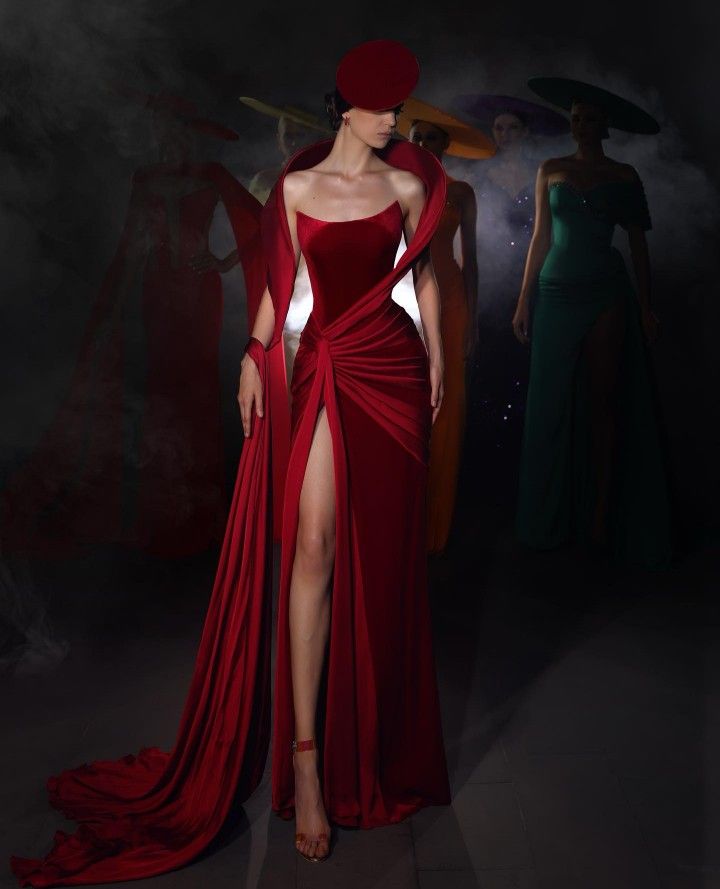 #red #dress #couture #design #woman #fashion #art #idea #character #interpretation #podium #model Sadek Majed, Hollywood Glam Dress, Mrs Bella, Red Corset Dress, Old Hollywood Dress, Hollywood Gowns, Hollywood Dress, Runway Fashion Couture, Classy Prom Dresses