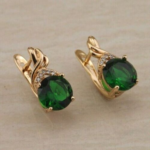 (eBay) Find many great new & used options and get the best deals for 2Ct Round Cut Simulated Emerald Stud Earring's 14K Yellow Gold Plated at the best online prices at eBay! Free shipping for many products! Gold Emerald Earrings, Emerald Fashion, Small Earrings Gold, Emerald Earrings Studs, Gold Pendant Jewelry, Gold Ring Designs, Bangles Jewelry Designs, Halo Earrings Studs, Gold Earrings Designs