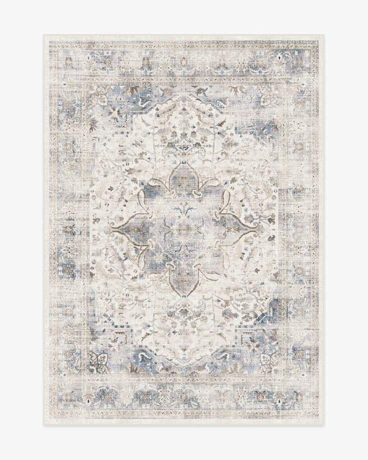 Sarrah Blue Quartz Tufted Rug | Ruggable White And Blue Kitchen, Coral Rug, Rugs Washable, Beach House Interior Design, Ruggable Rug, Front Office, Chenille Rug, Flat Woven Rug, Long Rug