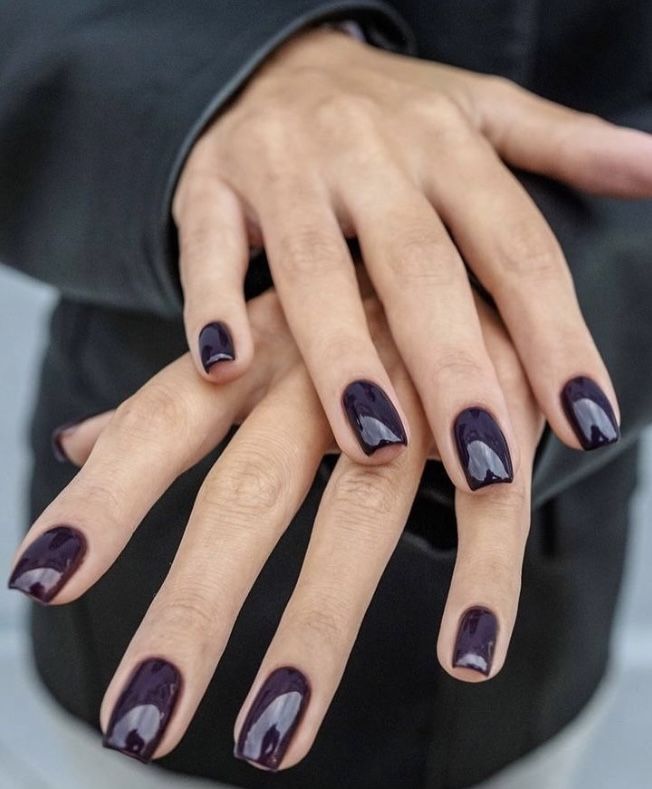 Dark Purple Nails, Custom Character, Finger Nails, Casual Nails, Her Nails, Dark Nails, Fall Nail Colors, Neutral Nails, Dipped Nails